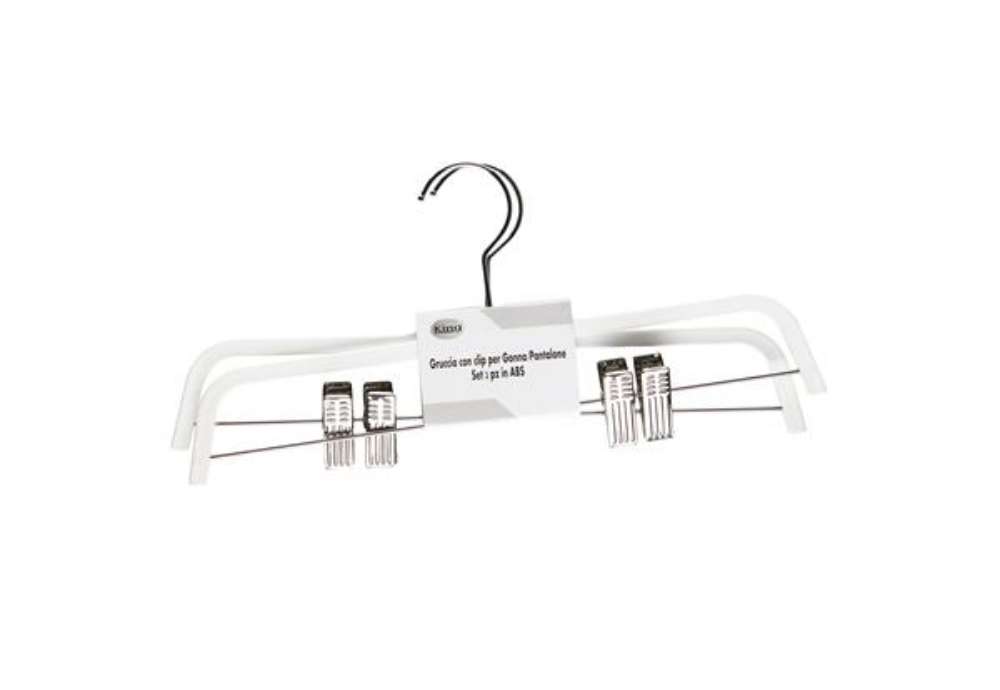 Immagine di Gruccia - antiscivolo - 37 x 0,6 cm - bianco - King Collection - conf. 2 pezzi