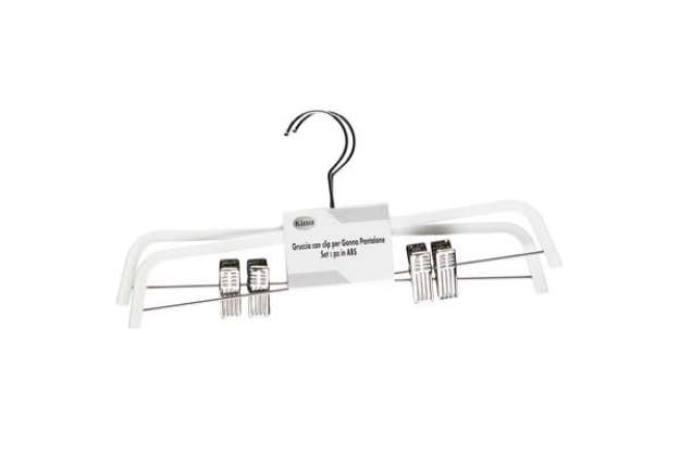Immagine di Gruccia - antiscivolo - 37 x 0,6 cm - bianco - King Collection - conf. 2 pezzi