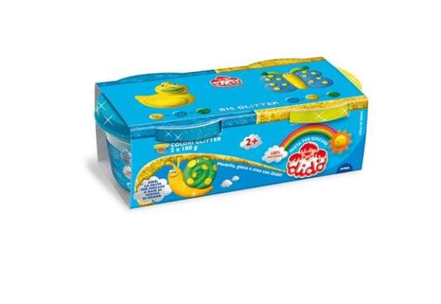 Immagine di Pasta Glitter - 100gr - giallo/azzurro - conf. 2 pezzi - Didò