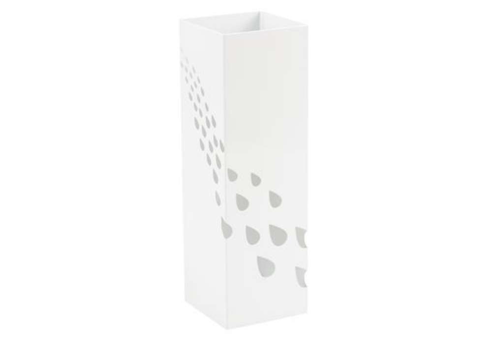 Immagine di Portaombrelli - 15,5 x 15,5 x 49 cm - metallo verniciato - fantasia gocce - bianco - King collection