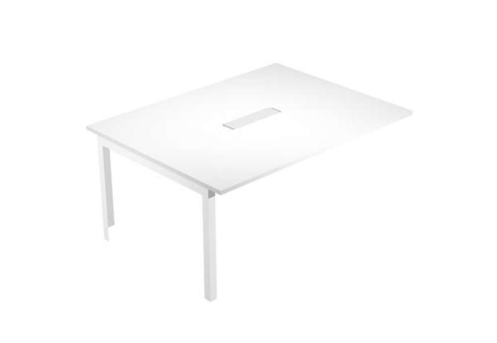 Immagine di Allungo tavolo riunione Woody - 160 x 120 x 72,5 cm - piano bianco