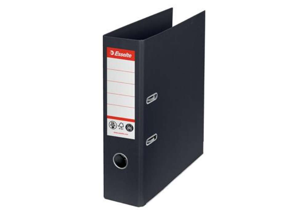 Immagine di Registratore a leva - CO2 neutral - A4 - dorso 75 mm - nero - Esselte
