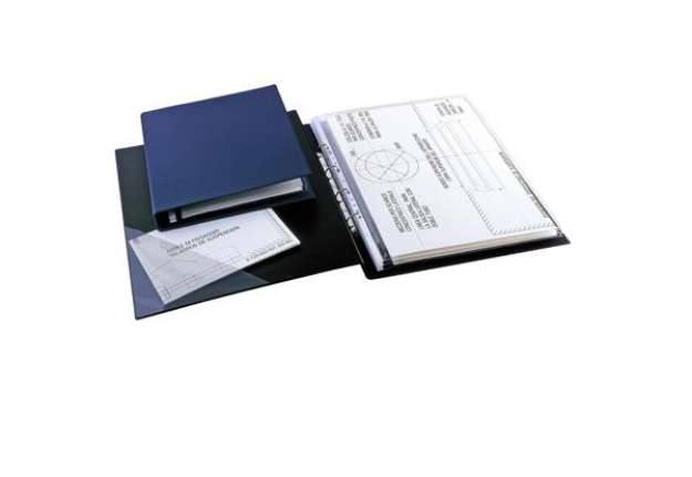 Immagine di Raccoglitore Sanremo 2000 - 4 anelli a D - diametro 40 mm - A3 - 30 x 42 cm - libro - blu - Sei Rota