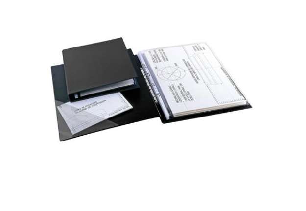 Immagine di Raccoglitore Sanremo 2000 - 4 anelli a D - diametro 40 mm - A3 - 30 x 42 cm - libro - nero - Sei Rot