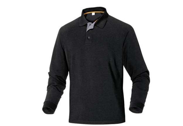 Immagine di Polo a maniche lunghe Turino - 100% cotone - taglia M - nero - Deltaplus