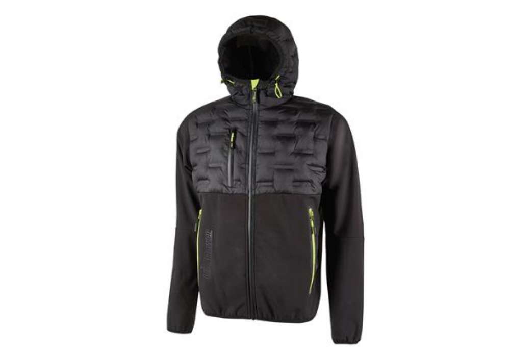 Immagine di Giacca ibrida Spock- idrorepellente - taglia M - nero/giallo - U-Power