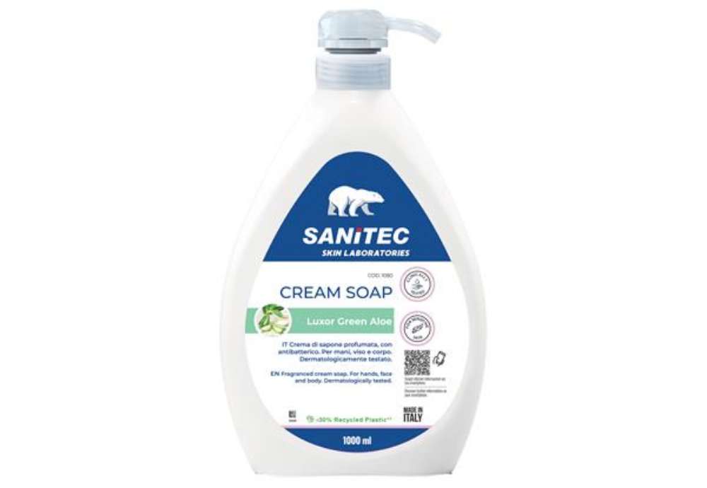 Immagine di Crema di sapone Luxor Green - dispenser 1 L - aloe verde - Sanitec