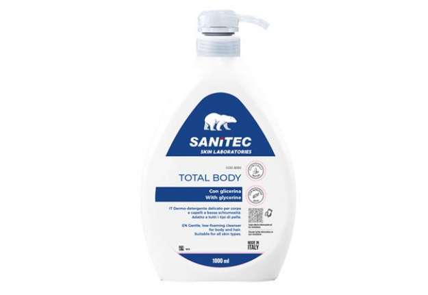 Immagine di Sapone Total Body - con glicerina - dispenser 1 L - tè verde - Sanitec