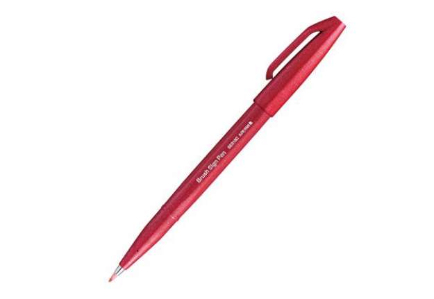 Immagine di Pennarello Brush Sign Pen - rosso - Pentel