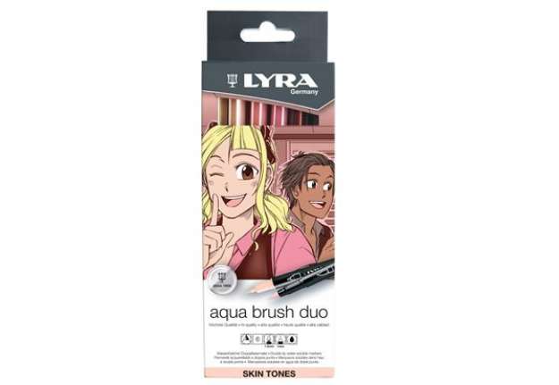 Immagine di Pennarello Aqua Brush Duo - skin tones - Lyra - conf. 6 pezzi