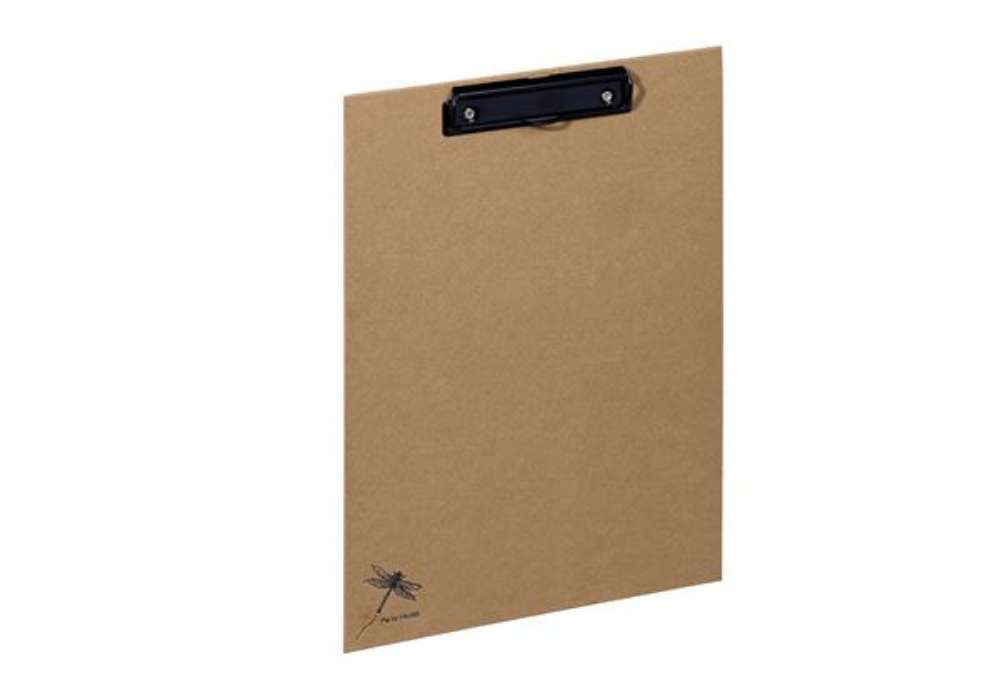 Immagine di Portablocco Pure - A4 - in cartone - carta kraft - con molla fermafogli - Pagna
