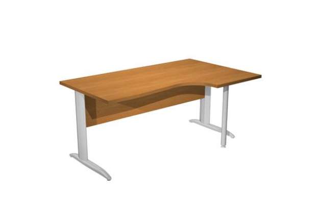 Immagine di Scrivania Compact Destro - 160 x 60/80/100 cm - piano noce chiaro