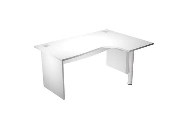 Immagine di Scrivania compact Agorà - fianco dx melaminico - L160 x P120/80/60 x H73 cm - con supporto metallico