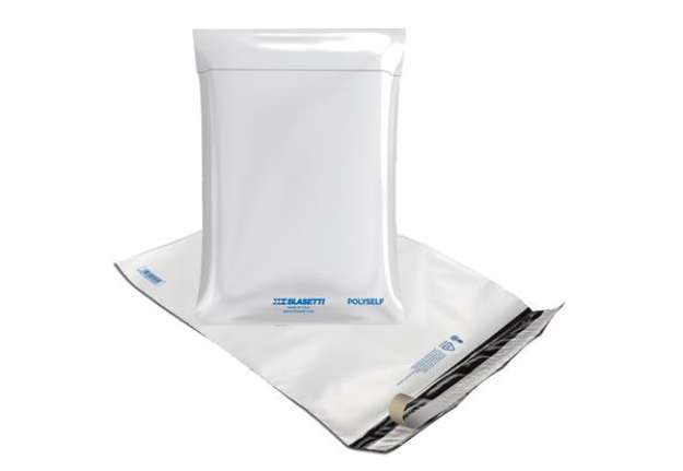 Immagine di Busta Polyself - per corrieri  - B3 - 40 x 50 cm - PE - bianco/grigio - Blasetti  - conf.100 pezzi