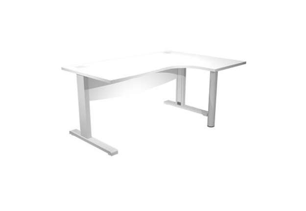 Immagine di Scrivania compact Agorà - fianco dx metallico - L 160 x P120/80/60 x H 73 cm - con supporto metal e
