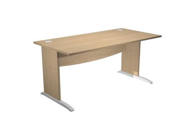 Immagine di Scrivania Operativa Agorà Basic - fianchi a L melaminico - 160 x 80 x H 73 cm - rovere