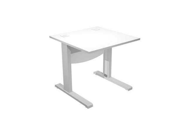 Immagine di Scrivania Operativa Agorà Basic - fianchi a L metallo - 80 x 80 x L 73 cm - bianco