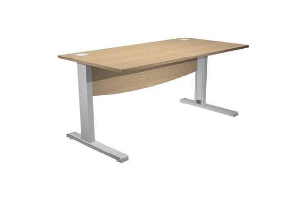 Immagine di Scrivania Operativa Agorà Basic - fianchi a L metallo - 140 x 80 x L 73 cm - rovere