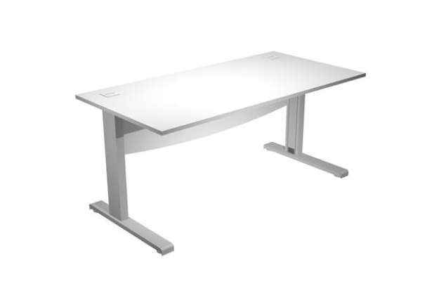 Immagine di Scrivania Operativa Agorà Basic - fianchi a L metallo - 180 x 80 x L 73 cm - bianco
