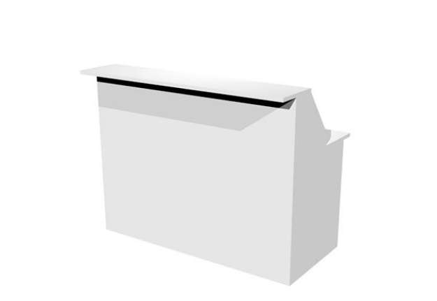 Immagine di Modulo Reception Prestige - sopralzo con desktop incluso - 140 x 76 x 117 cm - bianco/bianco