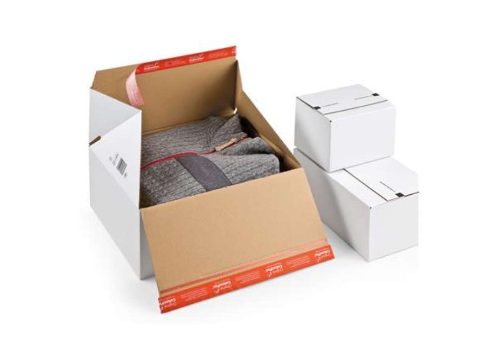 Immagine di Scatola e-commerce pack - per spedizioni - 18,4 x 14,9 x 12,7 cm - cartone - bianco - ColomPac