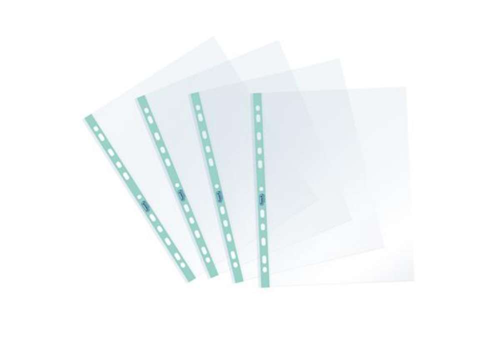 Immagine di Buste forate Pastel - c/ banda - liscia - 22 x 30 cm - azzurro - Favorit - conf. 25 pezzi