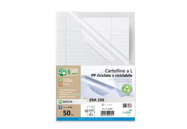 Immagine di Cartellina a L Era 150 - A4 - PP riciclato - buccia - Sei rota - conf. 50 pezzi