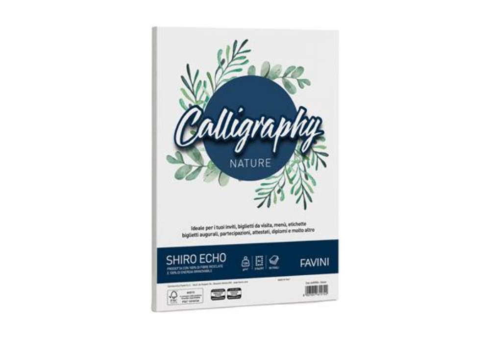Immagine di Carta Calligraphy Nature Shiro Eco - A4 - 120 gr - gesso - Favini - conf. 50 fogli
