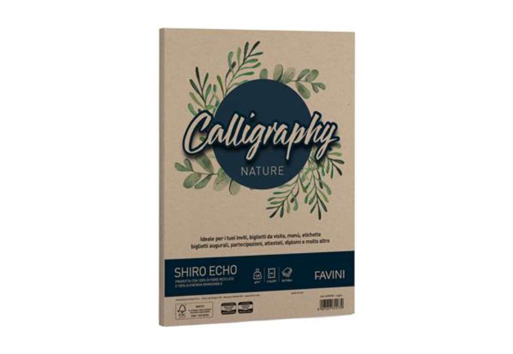 Immagine di Carta Calligraphy Nature Shiro Eco - A4 - 120 gr - legno - Favini - conf. 50 fogli