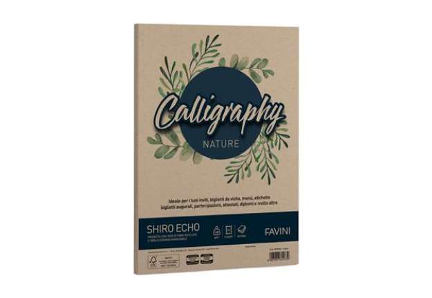 Immagine di Carta Calligraphy Nature Shiro Eco - A4 - 120 gr - legno - Favini - conf. 50 fogli