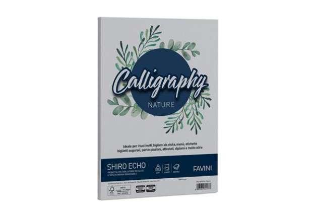 Immagine di Carta Calligraphy Nature Shiro Eco - A4 - 250 gr - cenere - Favini - conf. 50 fogli
