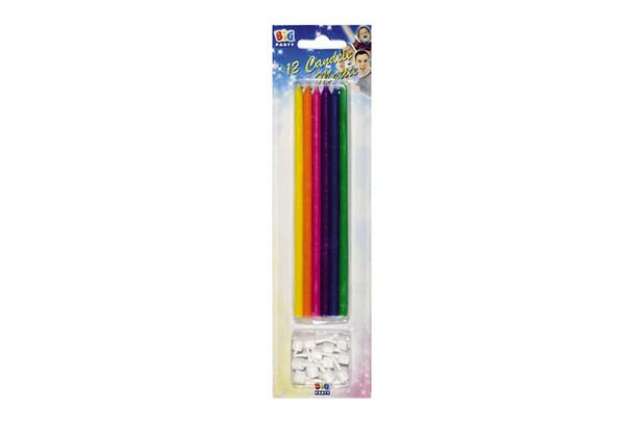 Immagine di Candeline matite - 15 cm - colori assortiti - Big Party - conf.12 pezzi