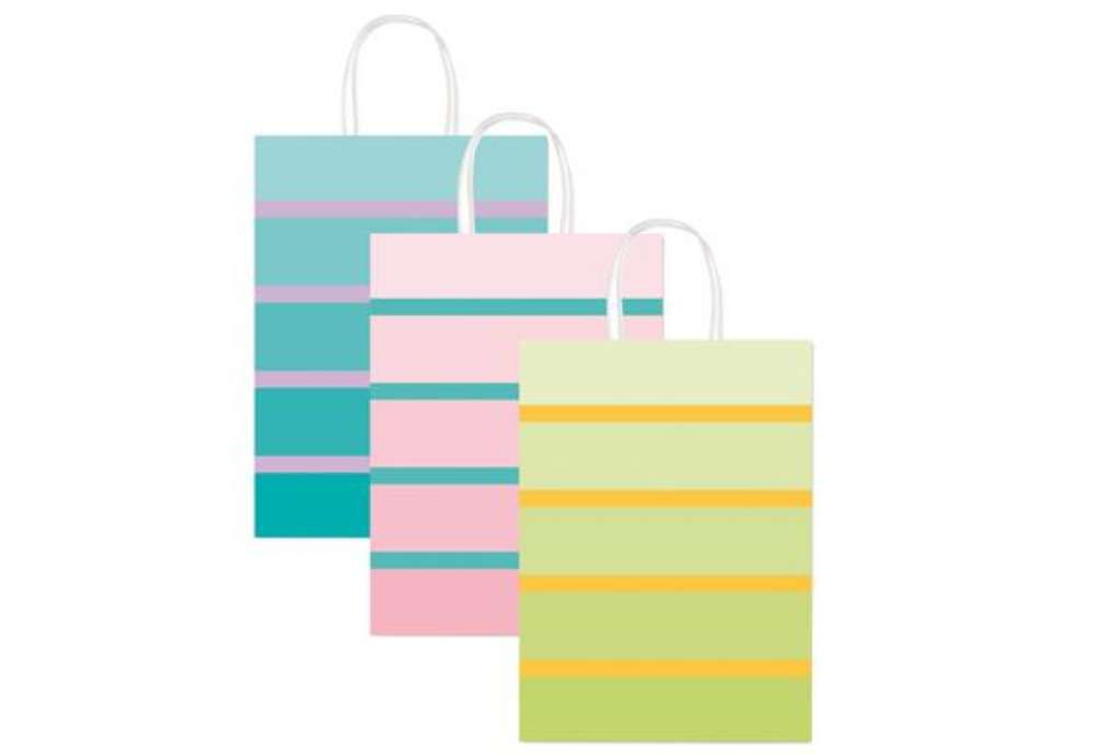 Immagine di Shopper bicolor - con manici - carta ritorta - 26 x 12 x 36 cm - colori assortiti - Rex Sadoch
