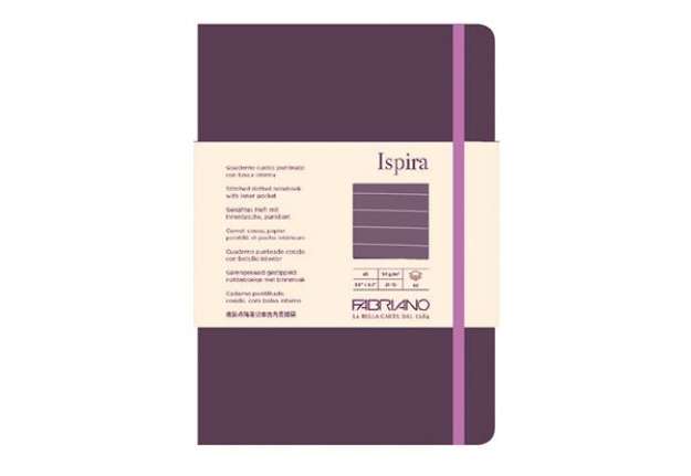 Immagine di Taccuino Ispira - con elastico - copertina flessibile - A5 - 96 fogli - righe - viola - Fabriano