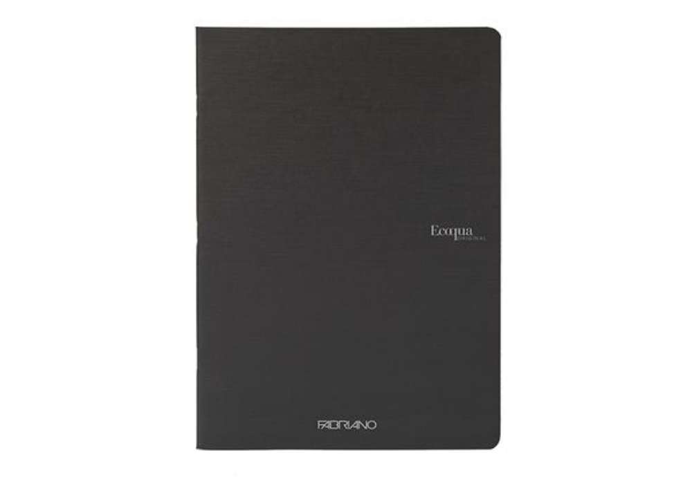 Immagine di Maxiquaderno Ecoqua original PM - A4 - 1 rigo - 40 fogli - nero - 90gr - Fabriano
