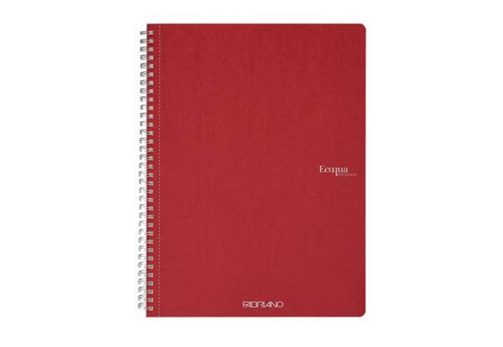 Immagine di Maxiquaderno Ecoqua original - A4 - 90 gr - 1 rigo - 70 fogli - rosso scuro - spiralato - Fabriano