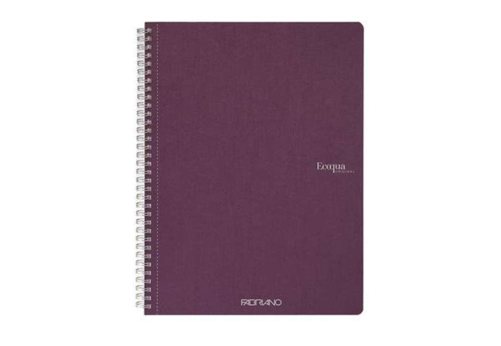 Immagine di Maxiquaderno Ecoqua original - A4 - 90 gr - 1 rigo - 70 fogli - vino - spiralato - Fabriano