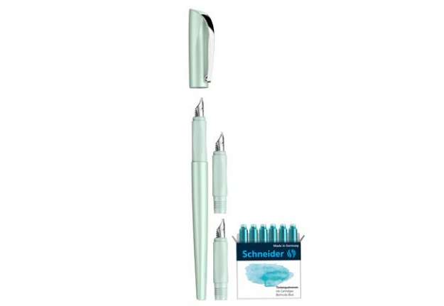 Immagine di Set penna stilografica Callissima - 3 punte intercambiabili incluse - fusto verde menta - Schneider
