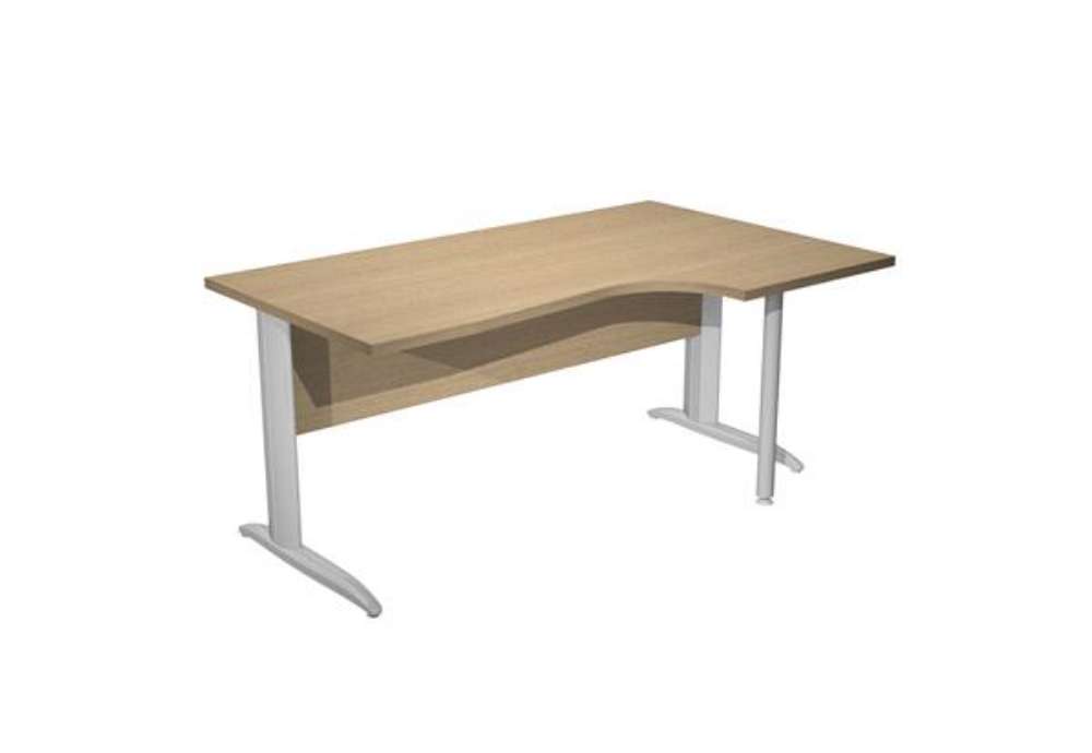 Immagine di Scrivania Compact Destro Easy - 160 x 60/80/100 cm - Rovere/grigio cromato