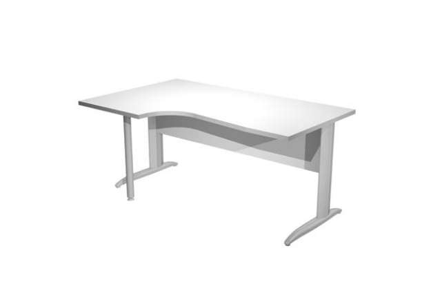 Immagine di Scrivania Compact Sinistro - 160 x 60/80/100 cm - piano bianco