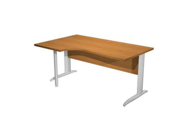 Immagine di Scrivania Compact Sinistro - 160 x 60/80/100 cm - piano noce chiaro