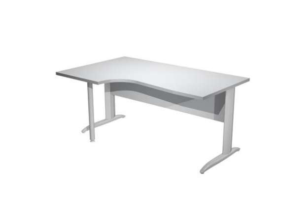 Immagine di Scrivania Compact Sinistro - 160 x 60/80/100 cm - piano grigio fianchi cromati