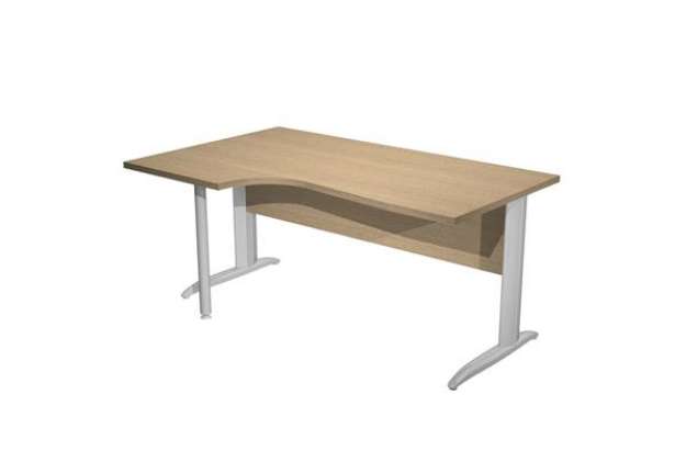 Immagine di Scrivania Compact Sinistro - 160 x 60/80/100 cm - piano rovere fianchi cromati
