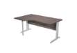 Immagine di Scrivania Compact Sinistro - 160 x 60/80/100 cm - piano frassino fianchi cromati
