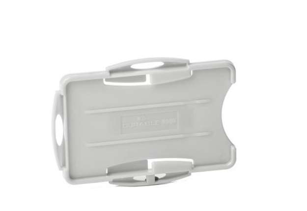 Immagine di Portabadge Eco - per 2 tessera - 54 x 87 mm - grigio - Durable - conf. 10 pezzi