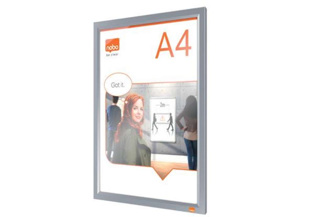 Immagine di Cornice Impression PRO - a clip - A4 - alluminio - Nobo
