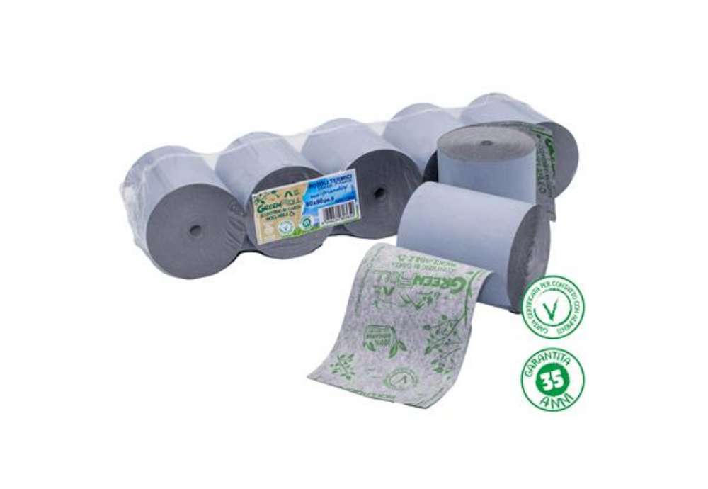 Immagine di Rotolo per registratori di cassa - stampa termica - 79 mm x 80 m - 48 gr - diametro esterno 78 mm -
