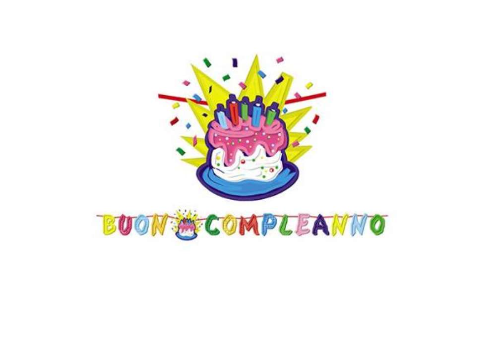 Immagine di Festone Buon compleannoTorta - in cartoncino - 6 mt - Big Party