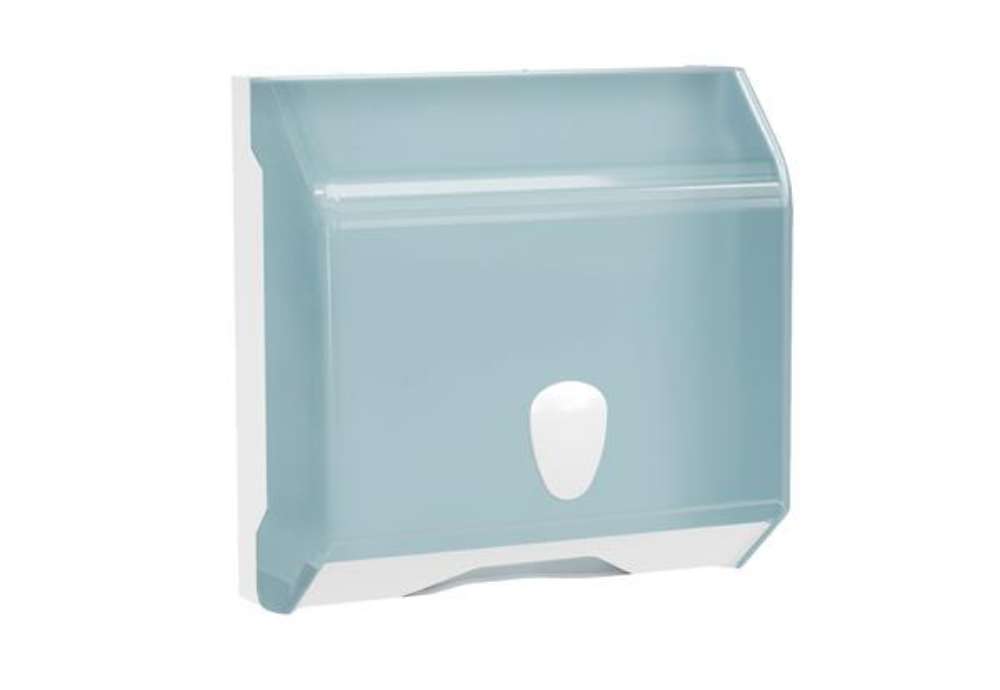 Immagine di Dispenser asciugamani piegati Replast - 290 x 120 x 295 mm - bianco/azzurro - Mar Plast
