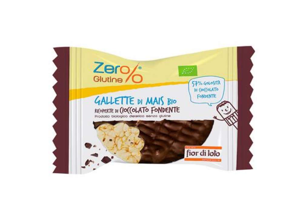 Immagine di Gallette di mais - ricoperte di cioccolato fondente - 32 gr - Zer%glutine